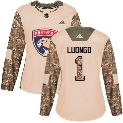 Adidas Panthers #1 Roberto Luongo Camo Authentic Veterans Day Women's Stitched NHL Jersey